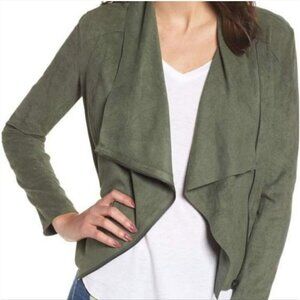 BLANK NYC | Faux suede jacket open front military green sz 1X